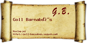 Goll Barnabás névjegykártya