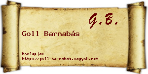 Goll Barnabás névjegykártya