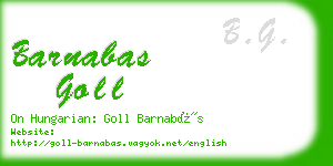 barnabas goll business card